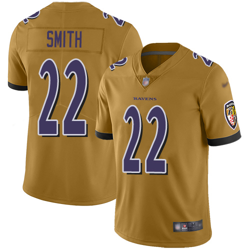 Baltimore Ravens Limited Gold Men Jimmy Smith Jersey NFL Football 22 Inverted Legend